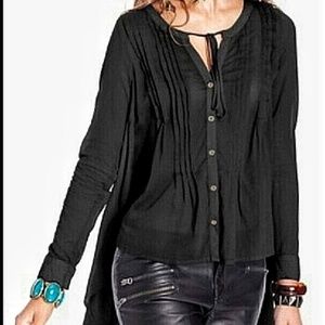 Free People Button Down with Hi-Lo Hem